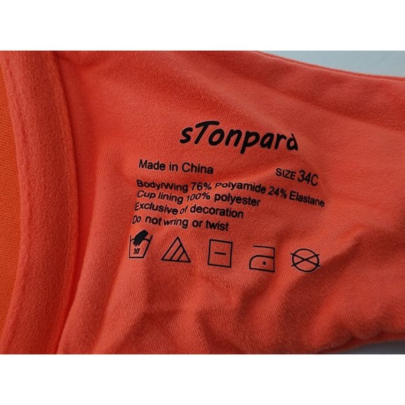 Stonpard Women's Contour Push Up Bra Sizes 34B and 34C Style X0032NJHZR Orange - Picture 2 of 11